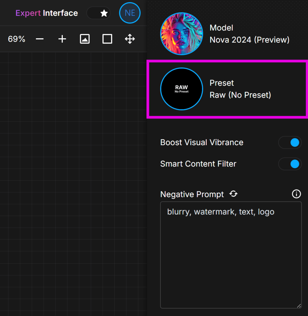 aiページ Navigating Your Canvas: Exploring the Settings Panel in ArtSpace